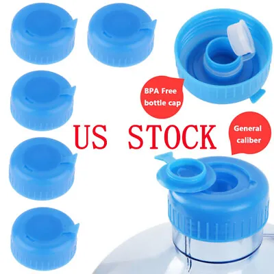 US 5 Reusable Water Bottle Screw-On Cap Replacements 3-5 Gallon Jug Lids No-leak • $7.43