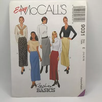 McCalls 9031 Misses Sz 14-18 Skirt A-Line Maxi Skirt Sewing Pattern FF UNCUT • $4