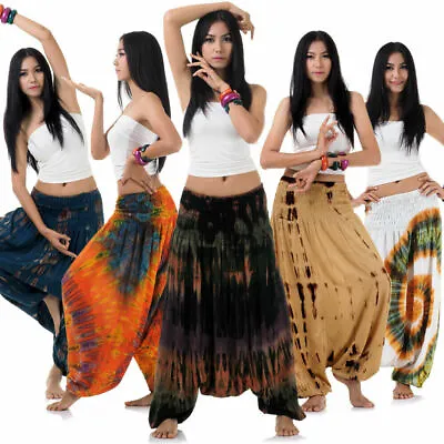 My Thai Pants: Tie Dye Harem Aladdin Genie Pants Boho Baggy Trousers Shorts • $19.90