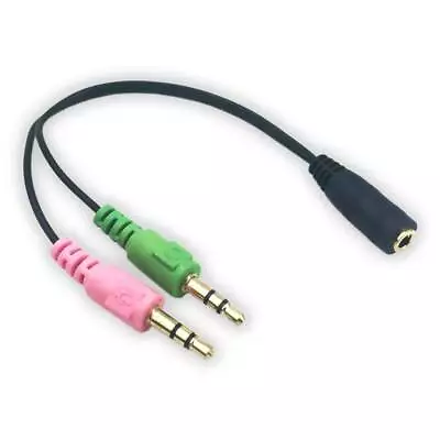 3.5mm AUX Audio Mic Splitter Cable Headphone Microphone Adapter Female To 2 Male • $4.99