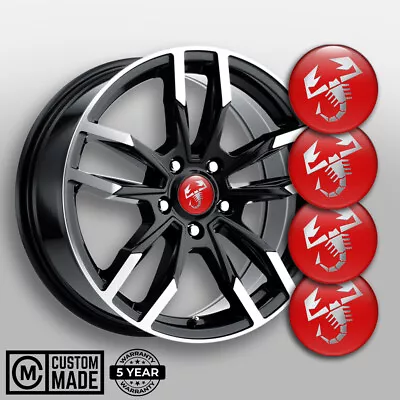 Set Of 4 Abarth Decals For Center Wheel Caps Trunk Fender Laptop Ice Chest Etc. • $29.92