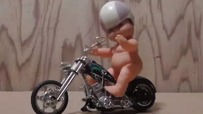 Rubber Doll Soft Vinyl Doll Baby/Baby Bike Helmet Naughty Easy Rider Size 12 Cm • $111.03