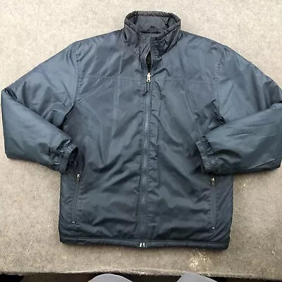 LL Bean Jacket Mens Medium Gray Insulated Zip Outdoors Puffer Hiking Camping * • $38.98
