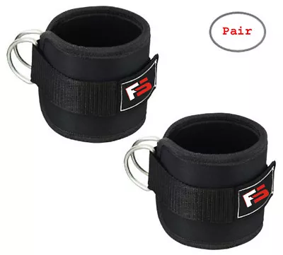 Ankle D-Ring Strap Thigh Pulley Lifting Paded Multi GYM Cable Attachment Pair • $7.99