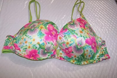 Victorias Secret Very Sexy Push Up Bra Jungle Print Sequins Size 34C • $14.95