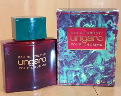 Vintage - UNGARO Pour L'HOMME Eau De Toilette Men Splash 2.5 Fl. Oz. Green Box • $248