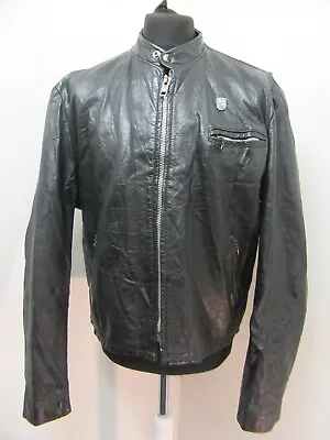$120.83 • Buy VINTAGE 70's SCHOTT USA LEATHER CAFE RACER MOTORCYCLE JACKET SIZE 48 TALON ZIP