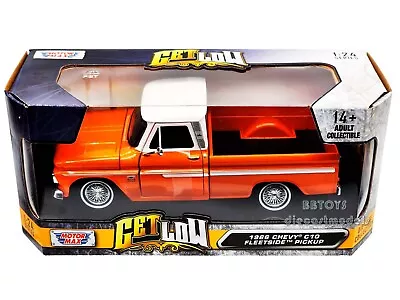 1966 Chevy C10 Fleetside Pick Up 1/24 Orange 79034 Cop Get Low Motormax • $24.99