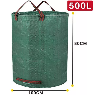 2x Heavy Duty Garden Waste Bag Reusable Waterproof Refuse Sack For Leaves Grass • £8.99