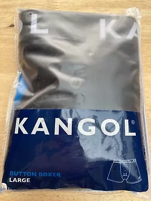 BNWT KANGOL Men's Button Boxer Short Size LARGE Black • £5