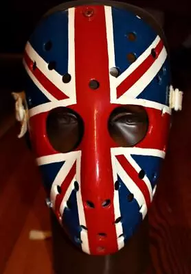 Cool Vintage 1970s Painted Fiberglass Hockey Goalie Mask Union Jack British Flag • $699.99