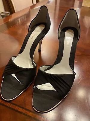 £84.49 • Buy PERFECT Giorgio Armani Women’s Evening SILK/leather High-heel Shoes $750 Sz 39/9