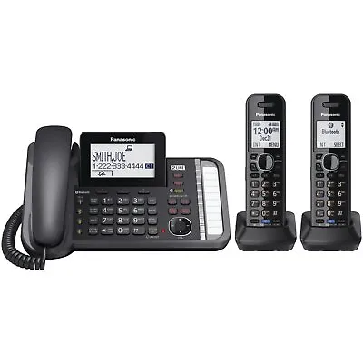 Panasonic KX-TG9582B Bluetooth 2-Line Corded / Cordless Phone System 2 Handsets  • $169.04