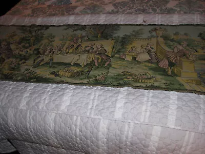 Vintage European Colonial  Feast Tapestry Scene 56  X 19  • $28