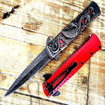 8  Ballistic Dragon Spring Assisted Open Folding Pocket Knife Sculpted Art • $14.60