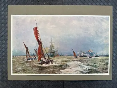 Original Antique C1902 Print  W L Wyllie Commerce And Sea-Power. Marine Image • £12.50