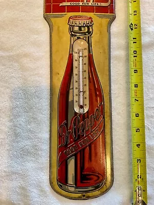  Rare VINTAGE Dr. Pepper Advertising Sign With Thermometer C Mid 1930’s Art Deco • $1999