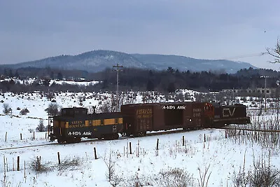 Orig Slide CV Central Vermont MLW  S2 8080 Lease To GMRC N Clarendon VT 1977 • $56