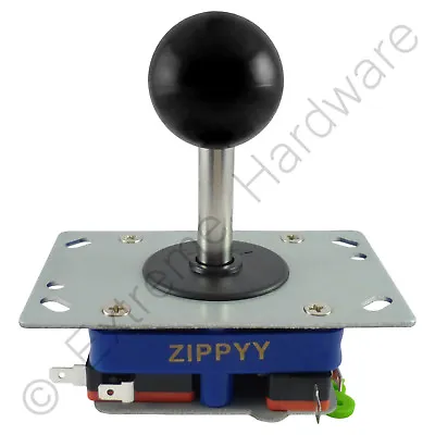 Zippyy Short Shaft Ball Top Arcade Joystick 2/4/8 Way (Black) Zippy MAME JAMMA • £9.49