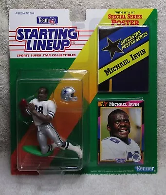 MICHAEL IRVIN 1992 Starting Lineup Football Figure Card & Poster DALLAS COWBOYS • $26.99