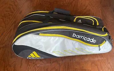 Adidas Barricade Black & Yellow 6 Tennis Racquet Carrying Bag ( AR State Decal ) • $59.99