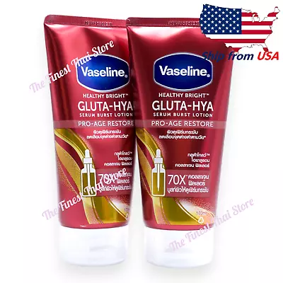 Vaseline Healthy Bright Gluta-Hya Serum Burst Lotion Pro-Age Restore 70ml Pack 3 • $31.50