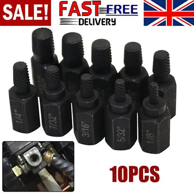 10Pcs Screw Extractor Easy Out Drill Bits Set Broken Damaged Bolt Stud Remover • £7.99