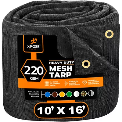 Heavy Duty Mesh Truck Tarp 10’ X 16’ Multipurpose Black Protective Cover • $74.99