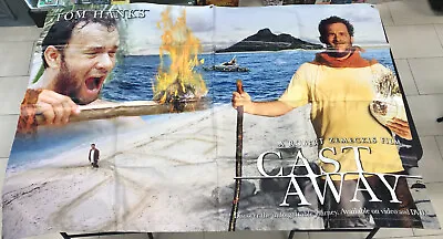 CAST AWAY 2000 68 X40  Video Movie Vinyl Banner Poster Tom Hanks Robert Zemeckis • $25.99