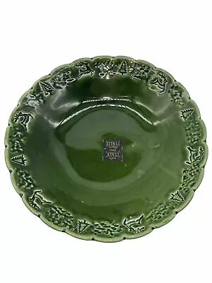 2 Maioliche Jessica REINDEER & TREES  Green 9 1/4  Pasta Salad Bowls Italy NWT • $59.36