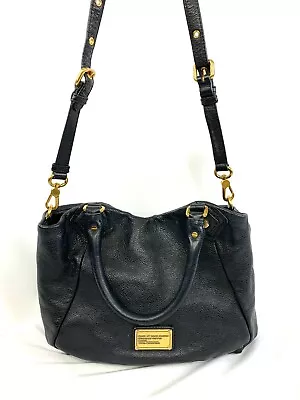 Marc By Marc Jacobs Classic Q Francesca Black Pebbled Leather Large Shoulder Bag • $94.23