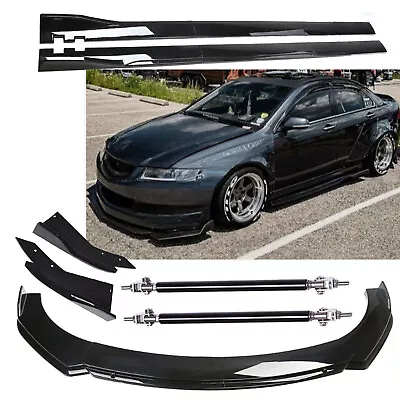 Glossy Black For Acura TSX 09-14 Front Bumper Lip Body Kit Spoiler Splitter • $99.99