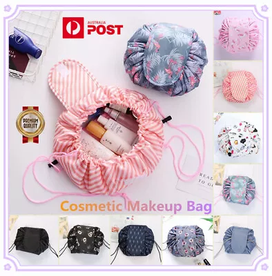 $6.65 • Buy Lazy Cosmetic Bag Printing Drawstring Makeup Case Storage Bag Portable Travel AU