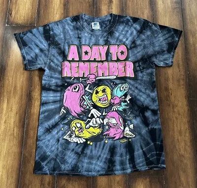 A Day To Remember T-Shirt Keep Running Your Mouth Men’s Medium Tie Dye Pac Man • $75