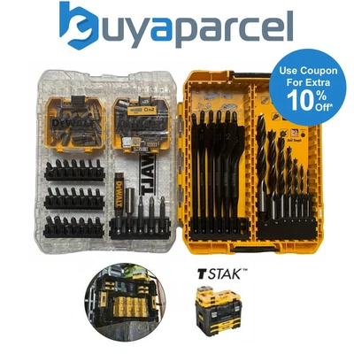 £32.29 • Buy Dewalt Toughcase Extreme 82 Pc Screwdriver + Flat Spade Brad Point Bit Tstak Set