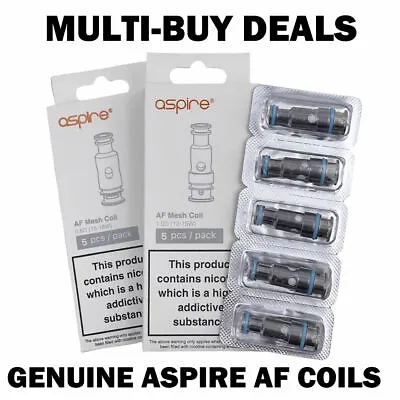 £10.64 • Buy Aspire® AF Mesh Coils Flexus Q Flexus Stik Riil X Blok Vape Pod Atomizer (5pk)
