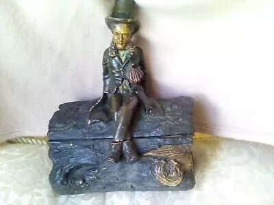 VTG Figural President Lincoln On Log Tobacco Jar Box Humidor By Johann Maresch  • $379.99