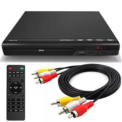 2024 DVD Player All Region Free DVD CD Disc Player AV Output USB Remote Control • $28.99