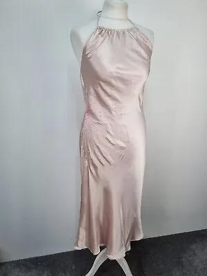 £29 • Buy NEW Rocha John Rocha Light Pink Pure Silk Cocktail Dress Uk 8/10