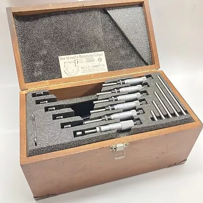 Starrett Number 436RL  230RL 0-6  Micrometer Set .001  W/Original Box & Rod Ends • $649.95