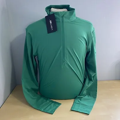 J. Lindeberg Men' Luke Half Zip Mid Layer AMJS06731 M376 Green Large NEW NWT • $79.99