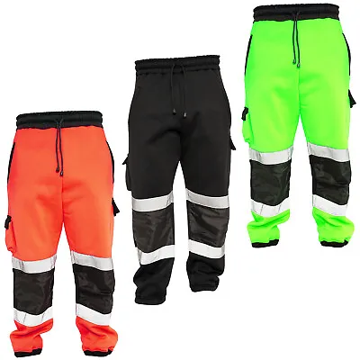 £21.99 • Buy Hi Viz High Visibility Mens Work Trouser Reflective Fleece Safety Worker Joggers