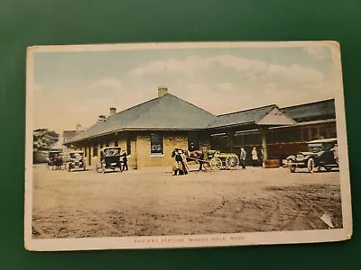 Antique Railroad Railway Station Woods Hole MA Cape Cod  • $22