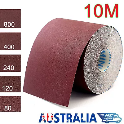 $23.29 • Buy 10M Emery Cloth Roll Aluminium Oxide Sanding Sandpaper 80 120 240 400 800Grit 4 