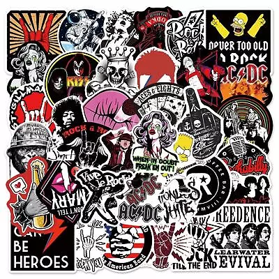 100 Pcs Rock Band Logo Stickers Decal Lot Punk Vinyl Music Heavy Metal Laptop • $14.69