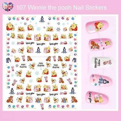🌸🎄⛄DISNEY WINNIE THE POOH 107 3D Nail Art Stickers Decals  Kawaii UK⛄🎄🌸 • £2.99