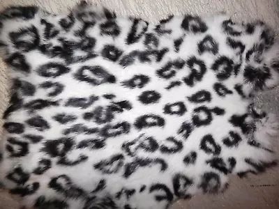 9 X14  STENCILED Black & White Leopard Rabbit Skin Hide Pelt Craft #1661 • $15