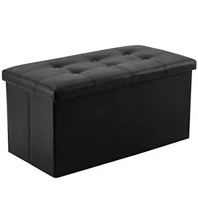 30 Inches Folding Storage Ottoman 80L Storage Bench 30 X 15 X 15 Inches Black • $59.23