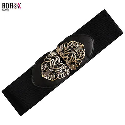 £4.99 • Buy Ro Rox Nurse Belt Elasticated Wide Celtic Retro Vintage Waist Cincher Stretch