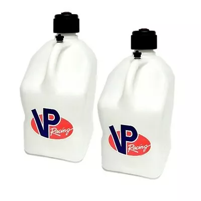 VP Racing 2 Pack White 5 Gallon Square Race Gas Alcohol Can Fuel Jug NHRA SCCA • $69.99